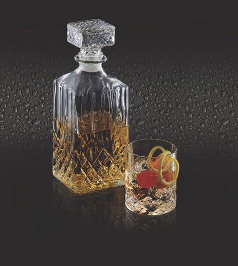 Cut Glass Effect Decanter Set, 900ml, Gift Boxed