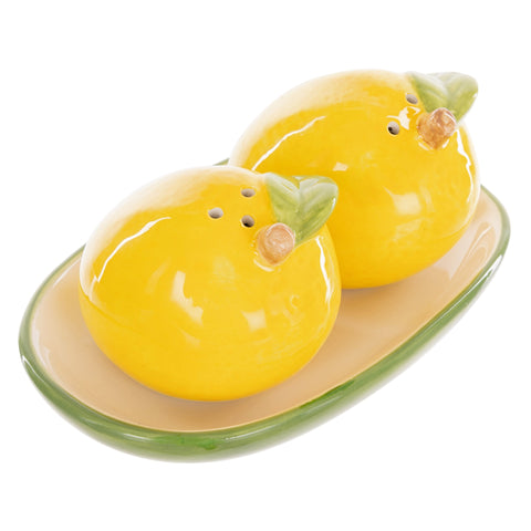 Limoncello Salt and Pepper Shakers Yellow & Green